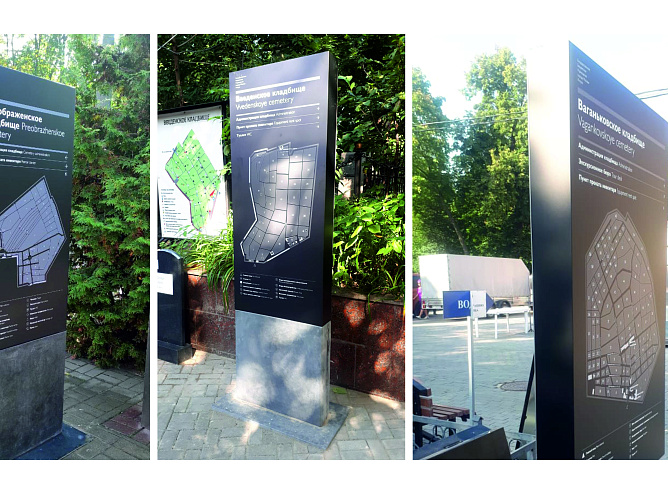 Навигация для кладбищ Калитниковское, Новодевичье, Ваганьковское, Митинское, Донское и Введенское, г. Москва