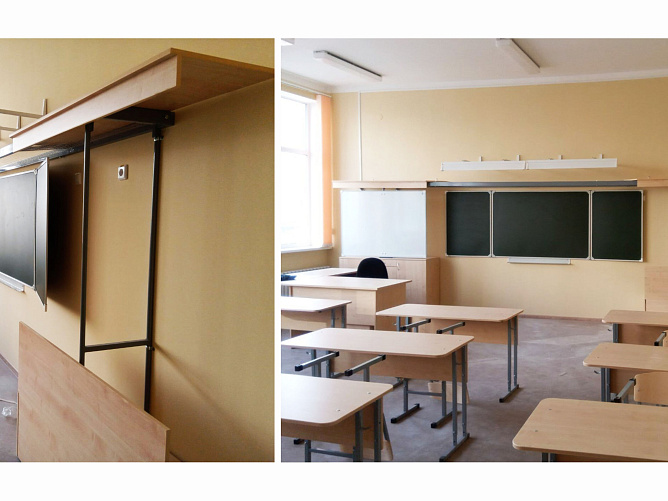 Изготовление и монтаж школьных досок с системами хранения