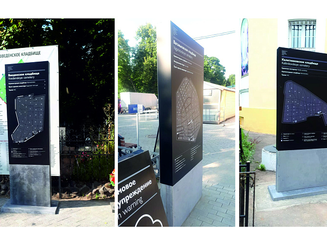 Навигация для кладбищ Калитниковское, Новодевичье, Ваганьковское, Митинское, Донское и Введенское, г. Москва