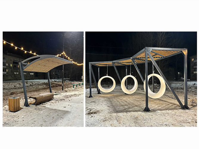 Перголы, скамейки, качели Каменники